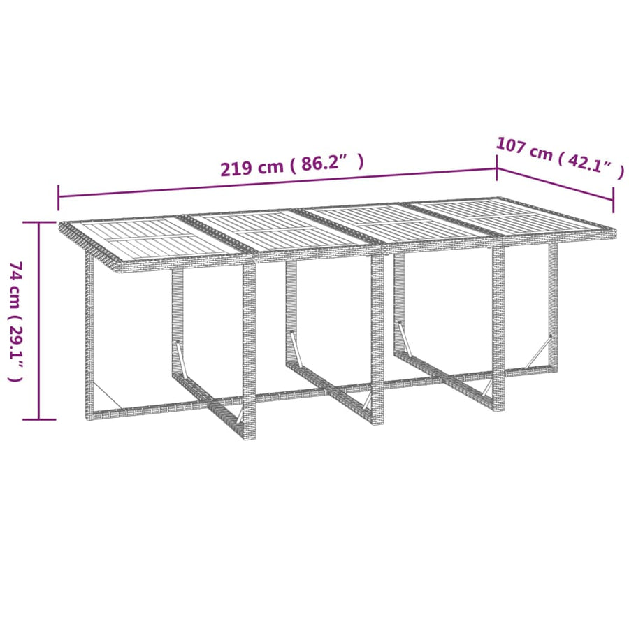 13 Piece Garden Dining Set with Cushions Poly Rattan Beige