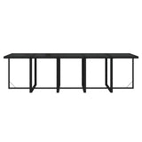 15 Piece Garden Dining Set with Cushions Poly Rattan Black - Close-Up Angle