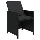 15 Piece Garden Dining Set with Cushions Poly Rattan Black