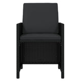 15 Piece Garden Dining Set with Cushions Poly Rattan Black