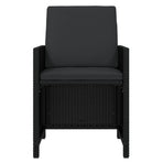 15 Piece Garden Dining Set with Cushions Poly Rattan Black
