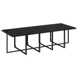 15 Piece Garden Dining Set with Cushions Poly Rattan Black - Close-Up Angle