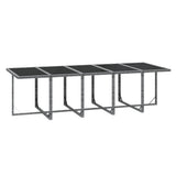 15 Piece Garden Dining Set with Cushions Poly Rattan Grey