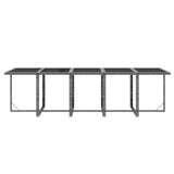 15 Piece Garden Dining Set with Cushions Poly Rattan Grey