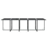 15 Piece Garden Dining Set with Cushions Poly Rattan Grey - Low Angle