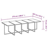 15 Piece Garden Dining Set with Cushions Poly Rattan Grey - Extra Image