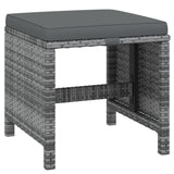 15 Piece Garden Dining Set with Cushions Poly Rattan Grey - Low Angle