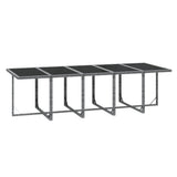 15 Piece Garden Dining Set with Cushions Poly Rattan Grey - Extra Image