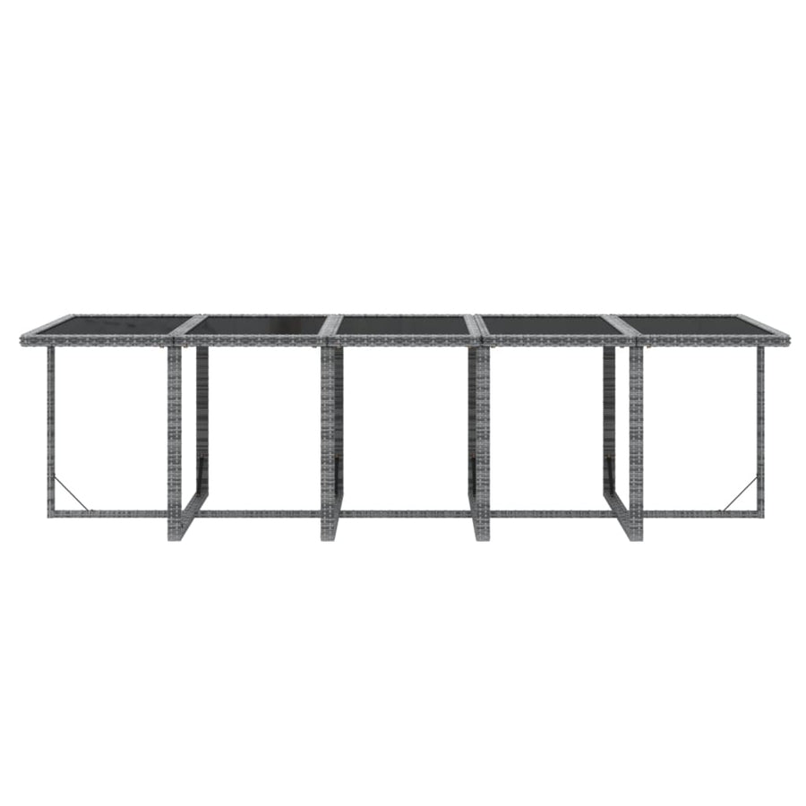 15 Piece Garden Dining Set with Cushions Poly Rattan Grey