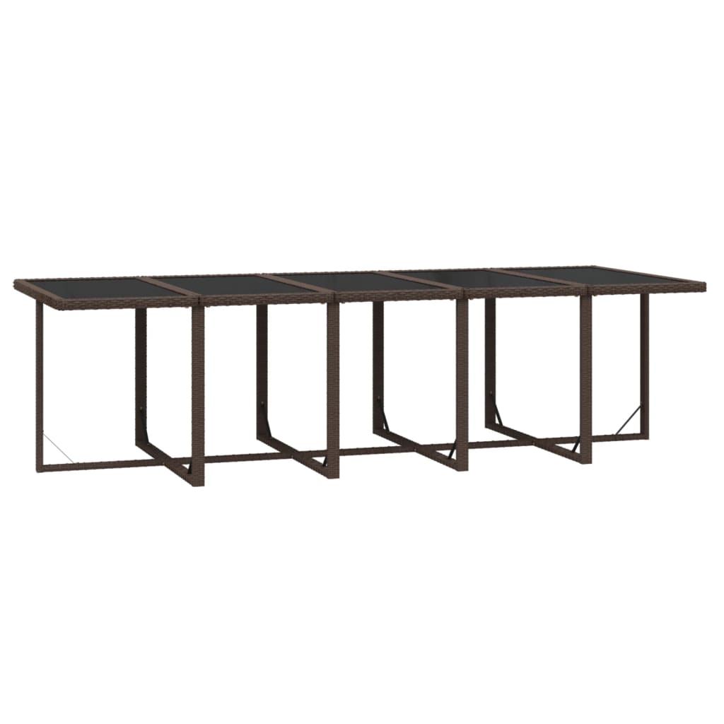 11 Piece Garden Dining Set with Cushions Poly Rattan Brown