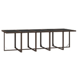 11 Piece Garden Dining Set with Cushions Poly Rattan Brown - Close-Up Angle