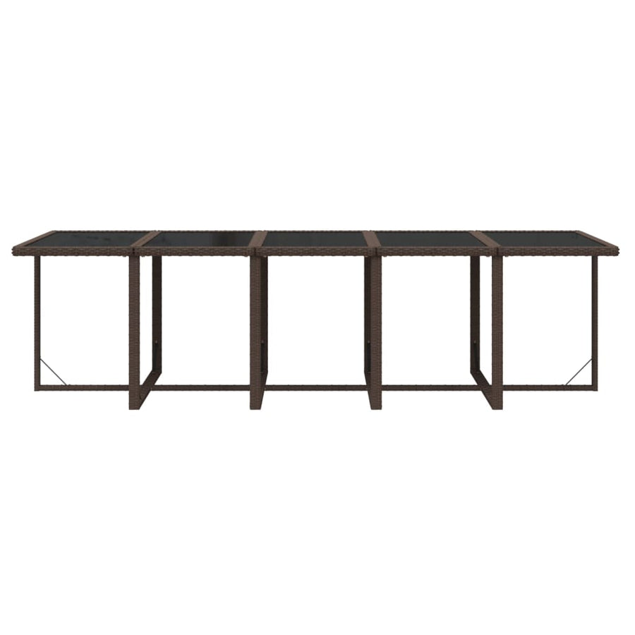 11 Piece Garden Dining Set with Cushions Poly Rattan Brown