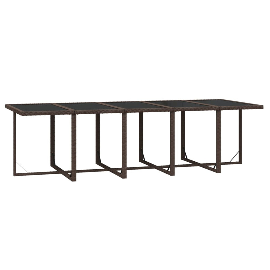 15 Piece Garden Dining Set with Cushions Poly Rattan Brown