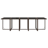 15 Piece Garden Dining Set with Cushions Poly Rattan Brown - Low Angle