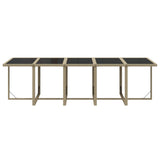 11 Piece Garden Dining Set with Cushions Poly Rattan Beige - Low Angle