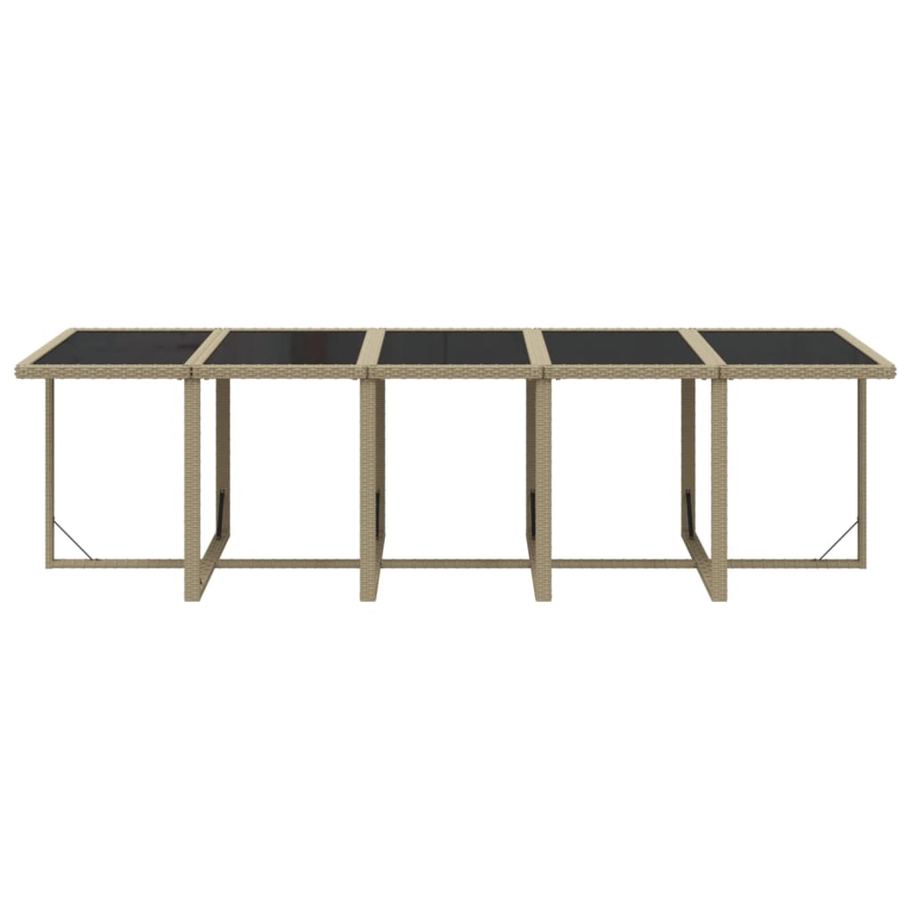 15 Piece Garden Dining Set with Cushions Poly Rattan Beige