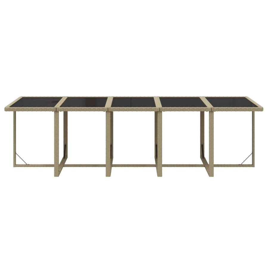 15 Piece Garden Dining Set with Cushions Poly Rattan Beige