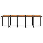 15 Piece Garden Dining Set with Cushions Poly Rattan Black