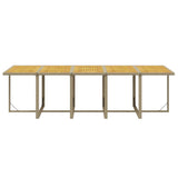11 Piece Garden Dining Set with Cushions Poly Rattan Beige - Low Angle