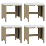15 Piece Garden Dining Set with Cushions Poly Rattan Beige - Close-Up Angle