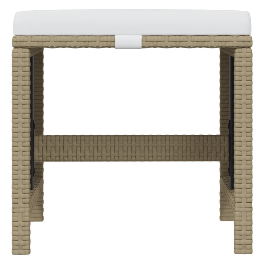 15 Piece Garden Dining Set with Cushions Poly Rattan Beige