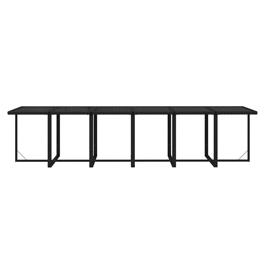 13 Piece Garden Dining Set with Cushions Poly Rattan Black