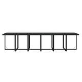 17 Piece Garden Dining Set with Cushions Poly Rattan Black - 45-Degree Angle