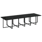 17 Piece Garden Dining Set with Cushions Poly Rattan Black - Close-Up Angle