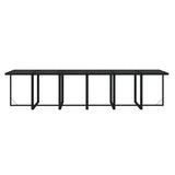17 Piece Garden Dining Set with Cushions Poly Rattan Black