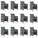 13 Piece Garden Dining Set with Cushions Poly Rattan Grey - Top-Down View