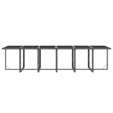 13 Piece Garden Dining Set with Cushions Poly Rattan Grey