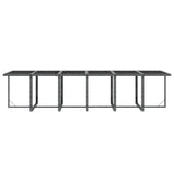 13 Piece Garden Dining Set with Cushions Poly Rattan Grey - Low Angle