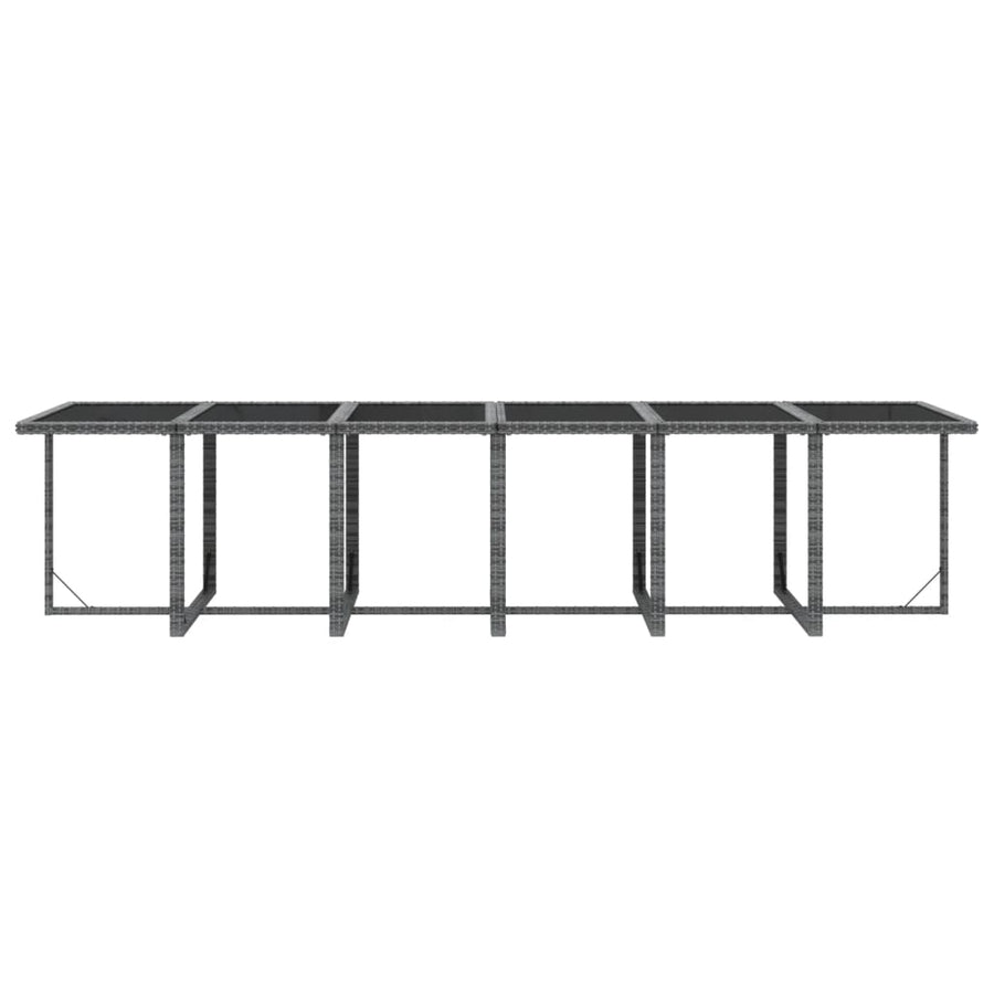 13 Piece Garden Dining Set with Cushions Poly Rattan Grey