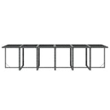 17 Piece Garden Dining Set with Cushions Poly Rattan Grey