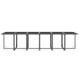 17 Piece Garden Dining Set with Cushions Poly Rattan Grey - Low Angle