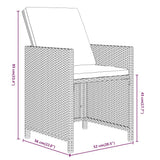17 Piece Garden Dining Set with Cushions Poly Rattan Grey