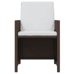 17 Piece Garden Dining Set with Cushions Poly Rattan Brown