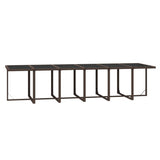 17 Piece Garden Dining Set with Cushions Poly Rattan Brown - Close-Up Angle