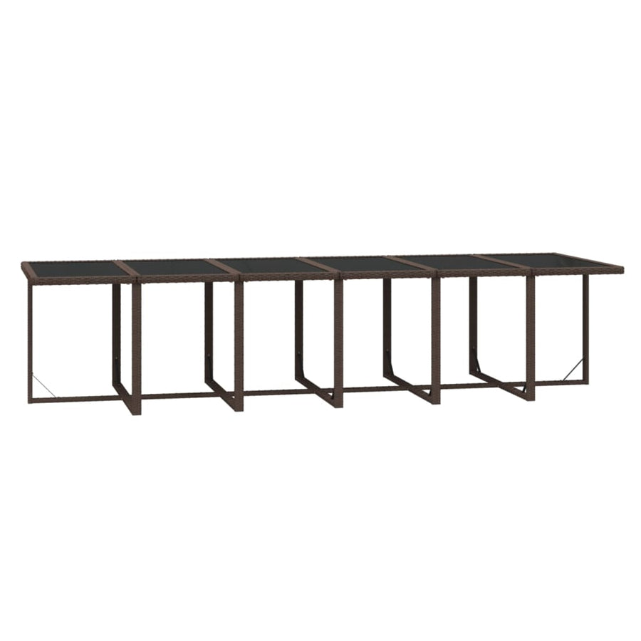 17 Piece Garden Dining Set with Cushions Poly Rattan Brown