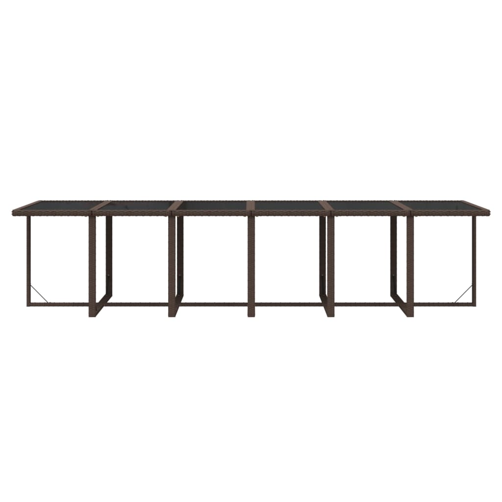 17 Piece Garden Dining Set with Cushions Poly Rattan Brown