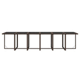 17 Piece Garden Dining Set with Cushions Poly Rattan Brown - Low Angle