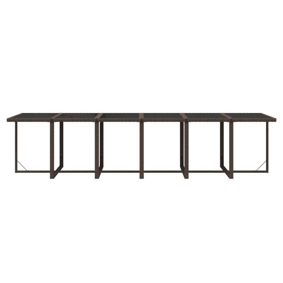 17 Piece Garden Dining Set with Cushions Poly Rattan Brown