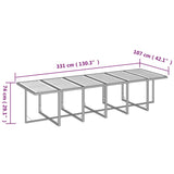 13 Piece Garden Dining Set with Cushions Poly Rattan Black - Low Angle