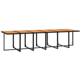 17 Piece Garden Dining Set with Cushions Poly Rattan Black - Top-Down View