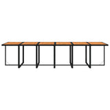 17 Piece Garden Dining Set with Cushions Poly Rattan Black