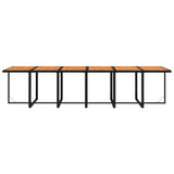 17 Piece Garden Dining Set with Cushions Poly Rattan Black - 45-Degree Angle
