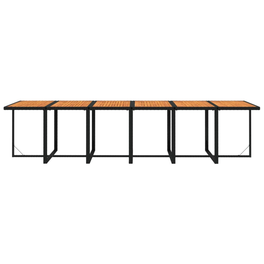 17 Piece Garden Dining Set with Cushions Poly Rattan Black