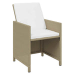 17 Piece Garden Dining Set with Cushions Poly Rattan Beige