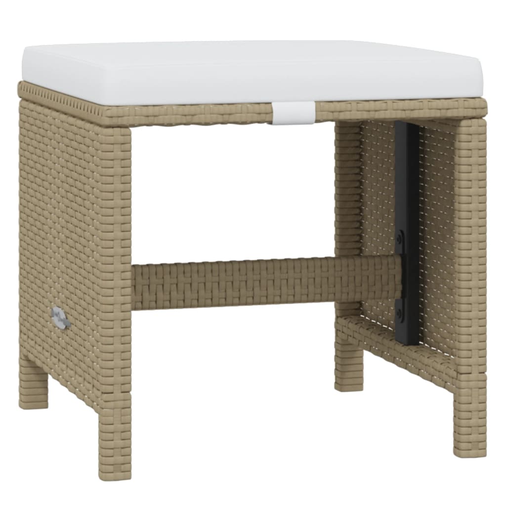 17 Piece Garden Dining Set with Cushions Poly Rattan Beige