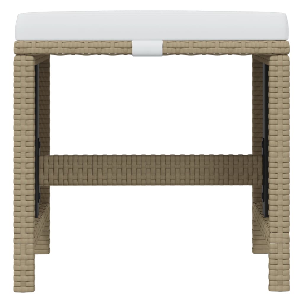 17 Piece Garden Dining Set with Cushions Poly Rattan Beige